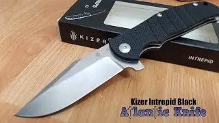 KIZER VANGUARD INTREPID BLACK G10 FLIPPER FOLDING KNIFE - V4468A1