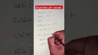 important pH values