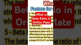 What is Beta Ratio in Orifice plate | How to Calculate BetaRatio in Orifice plate #InstrumentAcademy