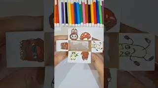 DIY Cute Emojis 😍💚🍄#papercraft#art#fun#labubu#cool#short