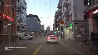 DRIVING ZURICH SWITZERLAND 4K - DRIVING TO LANGSTRASSE RED LIGHT DISTRICT - AMBIENT DRIVE TV