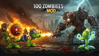 PVZ 2 Mod - 100 Zombies Extreme Mode! #100zombies #plantsvszombies2