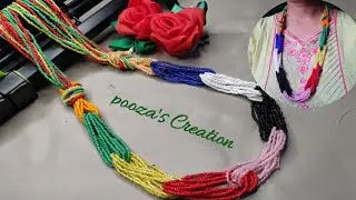 How To Make Multi Colour Beaded Necklace/Jewellry Making/Viral potey loom.