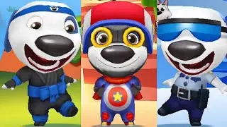 Talking Tom Splash Force Ninja Hank vs Danger Hank vs Officer Hank vs Roy Raccoon Gameplay