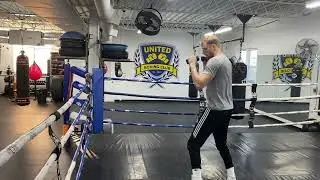 Cross-left hook, one-two-three, left hook-cross with footwork