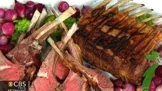 Chef Jeff Michaud's grilled lamb rack with favetta on THE Dish