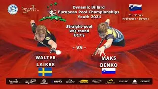 Day 1: Youth Straight-pool discipline; Dynamic Billard European Pool Championships Youth 2024.