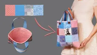 Amazing idea how to sew patchwork bag simply and quickly!
