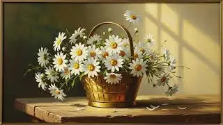 Framed Tv Art Screensaver Painting | Daisies and the Sunlight | Painting | 10 Hours | TV Wallpaper