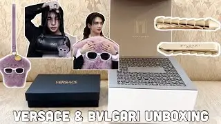 Versace & BVLGARI Unboxing: Hyunjin Versace Bag Charm💜 & BVLGARI Snake Tie Clip🐍