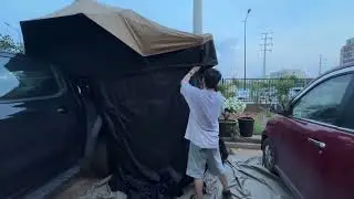 How to set up rooftent annx room