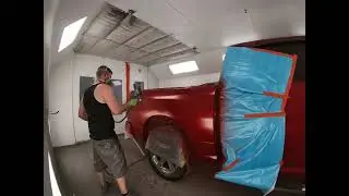 maaco dodge ram paint job paint code PRH base coat divilbiss dv1 clear coat IWATA  WS400 Super Nova