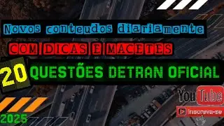QUESTÕES OFICIAIS PROVA TEÓRICO Legislação  #teórico #detran #dicas #macetes #legislação #1k #legs 