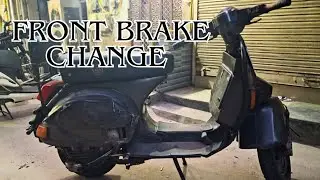 Lml Nv Front brake change #2strokepistons #2stroke #lmlvespa #lmlnv #escorts #jawa353 #rajdoot #jawa