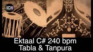 Ektaal 240 bpm | C# pitch | Tanpura & Tabla | Drut Laya