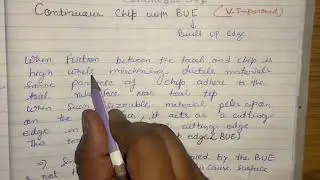 continuous chip with built up edge