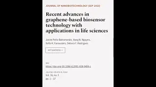 Recent advances in graphene-based biosensor technology with applications in life scie... | RTCL.TV