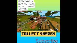 SURVIVAL : HOW TO MAKE MOSSY STONE BRICK. #MCPEB #Minecraft #shorts #Survival