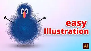 3D Illustrator cartoon design in Adobe illustrator | Hairy Cartoon Character | Illustrator Tutorial
