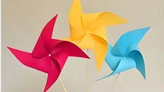 how to make paper windmill project by craft paper #paperwindmill #paperpinwheel #howtomake