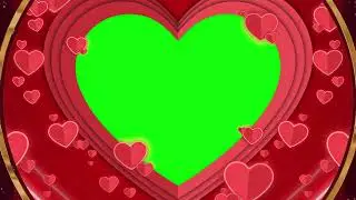 Red Heart and Golden Border Lovely Green Screen Frame with 4K Quality | FREE TO USE | iforEdits