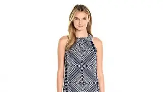 Taylor Dresses Women's Medallion Print Chiffon with Smocked Neck