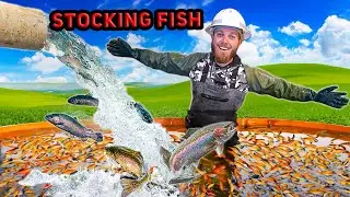 WORKING at the FISH HATCHERY FOR A DAY! ( STOCKING FISH )