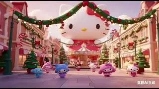 🎄🎀 Sanrio Dream World Magic ✨#HelloKitty #Sanrio #Christmas #Kawaii #cutebaby #aivideo