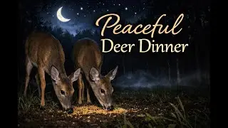 Peaceful Nighttime Deer Dinner 🌙 Two Doe Enjoy Nature at Night | Relaxing Wildlife Sounds #wildlife 