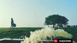The beauty of the village  The farmer irrigates the land ||