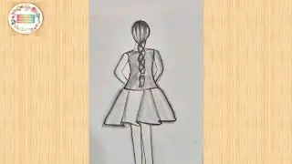 how to draw a skirt on a girl/shading drawing/girl drawing/pencil drawing/pencil sketch for beginner