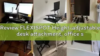 Review FLEXISPOT Height-adjustable desk attachment, office seat, standing computer desk, 88 x 42 cm,