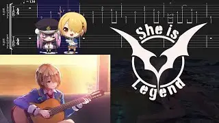 【ヘブバン】[TAB譜]「陽のさす向こうへ アレンジ」She is Legend XAI アコースティックライブ ver. Guitar tab
