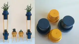 Idéias com tampas  de amaciante / Vasos Criativos