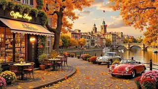 Outdoor European Caf&eacute; with Jazz ☕ Autumn Coffee Shop Ambience for Work, Focus & Peaceful Study🍂