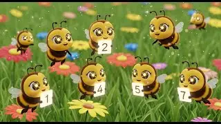 Seven Busy Bees in the Garden 🐝🌸 | Number Song for Kids | Learn to Count and Have Fun