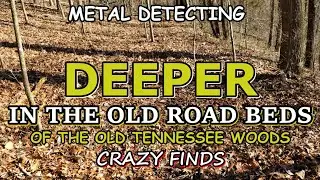 CRAZY FINDS Metal Detecting DEEPER in the Old  Road Beds  of an old Farm in the Tennessee Woods