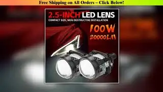 2.5 Inch 100W Bi-Led Projector Lens Led Light For H4 H7 9005 9006 Car Headlight Bulbs High Low