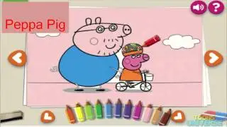 Peppa Pig Bike Riding with Daddy Pig Nick Jr Coloring Book Creativity for Children HD