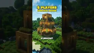 5 players Survival House Build | Tutorial. #minecraft #shorts