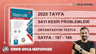Bilgi Sarmal  TYT Matematik | 11.Bölüm SAYI KESİR PROBLEMLERİ | Oryantasyon Testi-4 | Sayfa 187-188