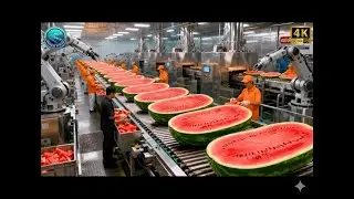 Inside the Modern Watermelon Processing Plant | From Whole Melons to Sweet Red Juice