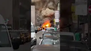 CRAZY SPLOSION IN MILAN ITALY (thankfully no victims) - Oxygen Bottles in Truck Fireworks