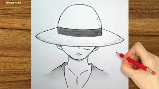 Easy Anime Drawing || How to draw (One Piece) Luffy step-by-step || Easy Drawing for Beginners