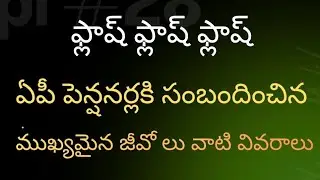 @ ఫ్లాష్ ఫ్లాష్ ఏపీ పెన్షనర్లకి సంబందించిన ముఖ్యమైన జీవోలు వాటి వివరాలు @