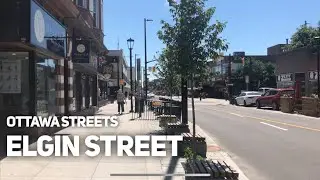 Walking on newly renovated Elgin Street in Ottawa