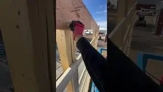 Installing our double LVL beams on this post frame.