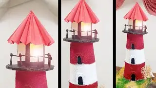 How to make Lighthouse Paper craft / wealth from waste / DIY/School project
