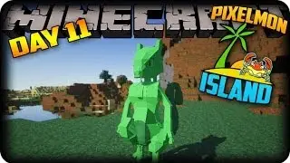 MINECRAFT PIXELMON ISLAND - Day 11 - GREEN BOSS MEWTWO + WORLD DOWNLOAD?!!