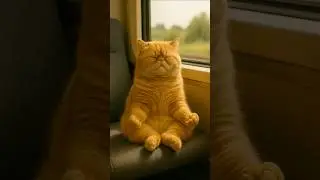 A complete record of the orange cat's spiritual journey ✨ Train meditation #shorts #cat #meditation